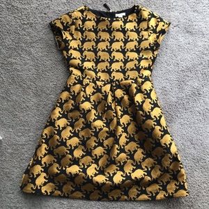 Girls Crewcuts size 10 gold elephant dress